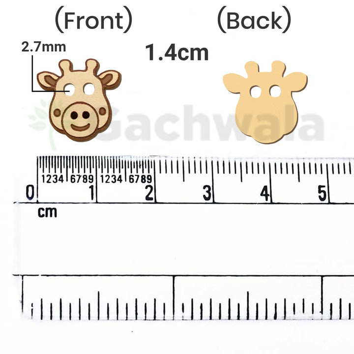 50 Pieces Natural Wooden Buttons for Clothes | Eco-Friendly Sewing Buttons for Shirts, Kurtas, Kurtis, Crafts &amp; DIY Projects (CowFace-2-Hole-Btn-50)