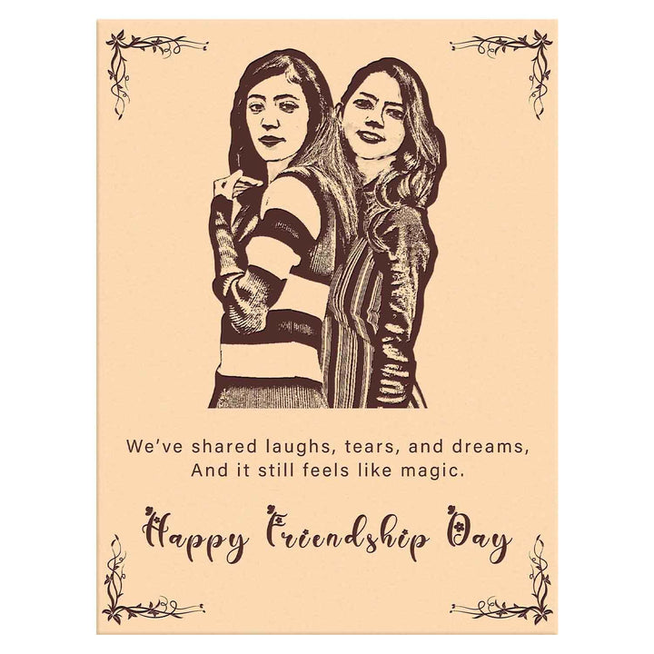 Personalized Wooden Engraved Photo Frame – Customized Wooden Frame with Engraved Photo | Unique Gift for Best Friend | Memorable Customized Photo Frame for Special Occasions