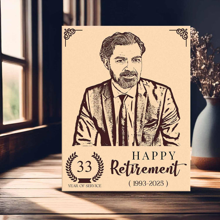 Personalized Wooden Photo Frame | Custom Engraved Memory Frame | Retirement Keepsake Gift for Boss, Teacher | Farewell Present