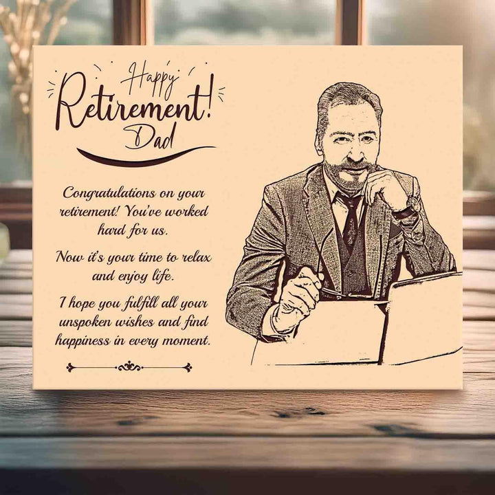 Personalized Wooden Photo Frame | Engraved Retirement Keepsake | Custom Name Picture Frame | Farewell Gift for Boss, Father, Mother, Teacher | Sentimental Appreciation Gift | Office Décor