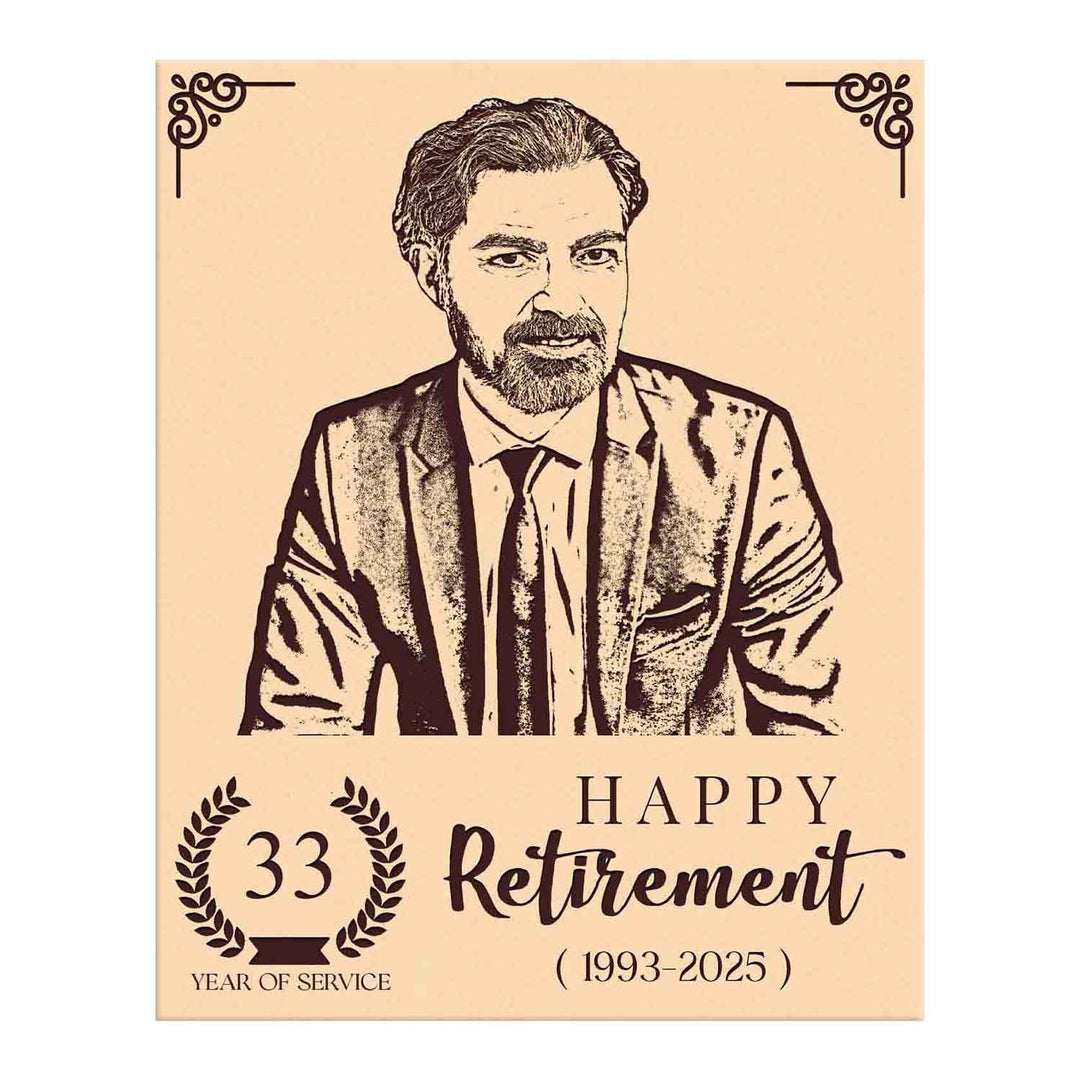 Personalized Wooden Photo Frame | Custom Engraved Memory Frame | Retirement Keepsake Gift for Boss, Teacher | Farewell Present