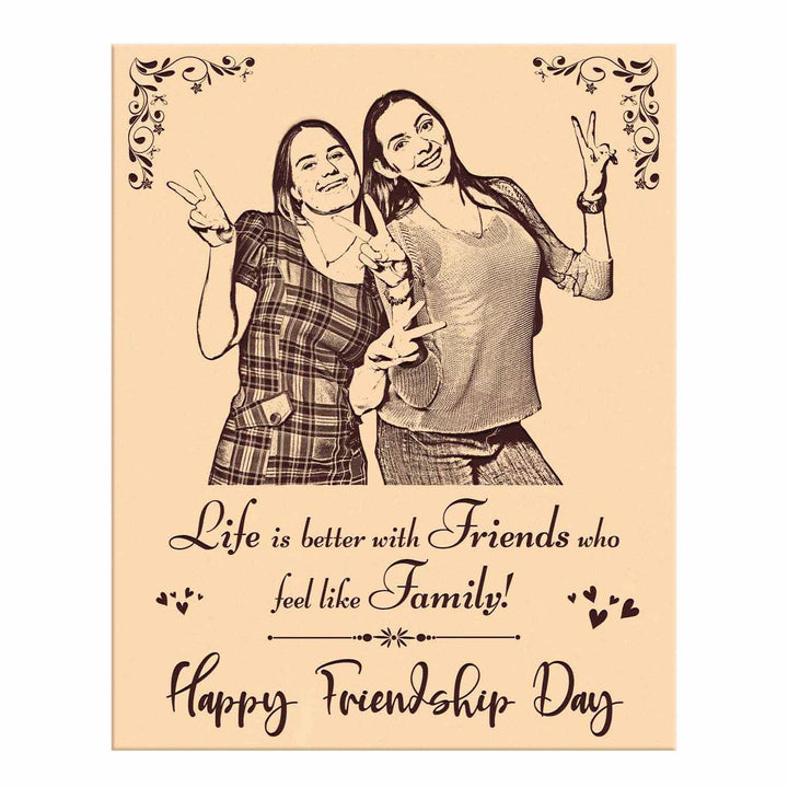 Customized Engraved Wooden Photo Frame | Perfect Friendship Day Gift | Personalized Wooden Frame for Friends | Unique Friendship Keepsake | Buy Wooden Photo Frame