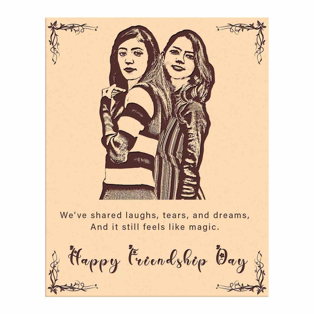 Personalized Wooden Engraved Photo Frame – Customized Wooden Frame with Engraved Photo | Unique Gift for Best Friend | Memorable Customized Photo Frame for Special Occasions