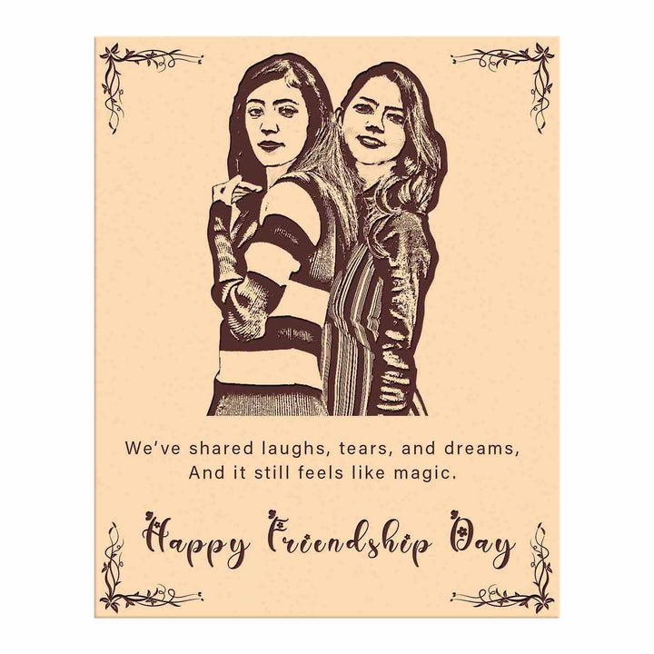 Personalized Wooden Engraved Photo Frame – Customized Wooden Frame with Engraved Photo | Unique Gift for Best Friend | Memorable Customized Photo Frame for Special Occasions