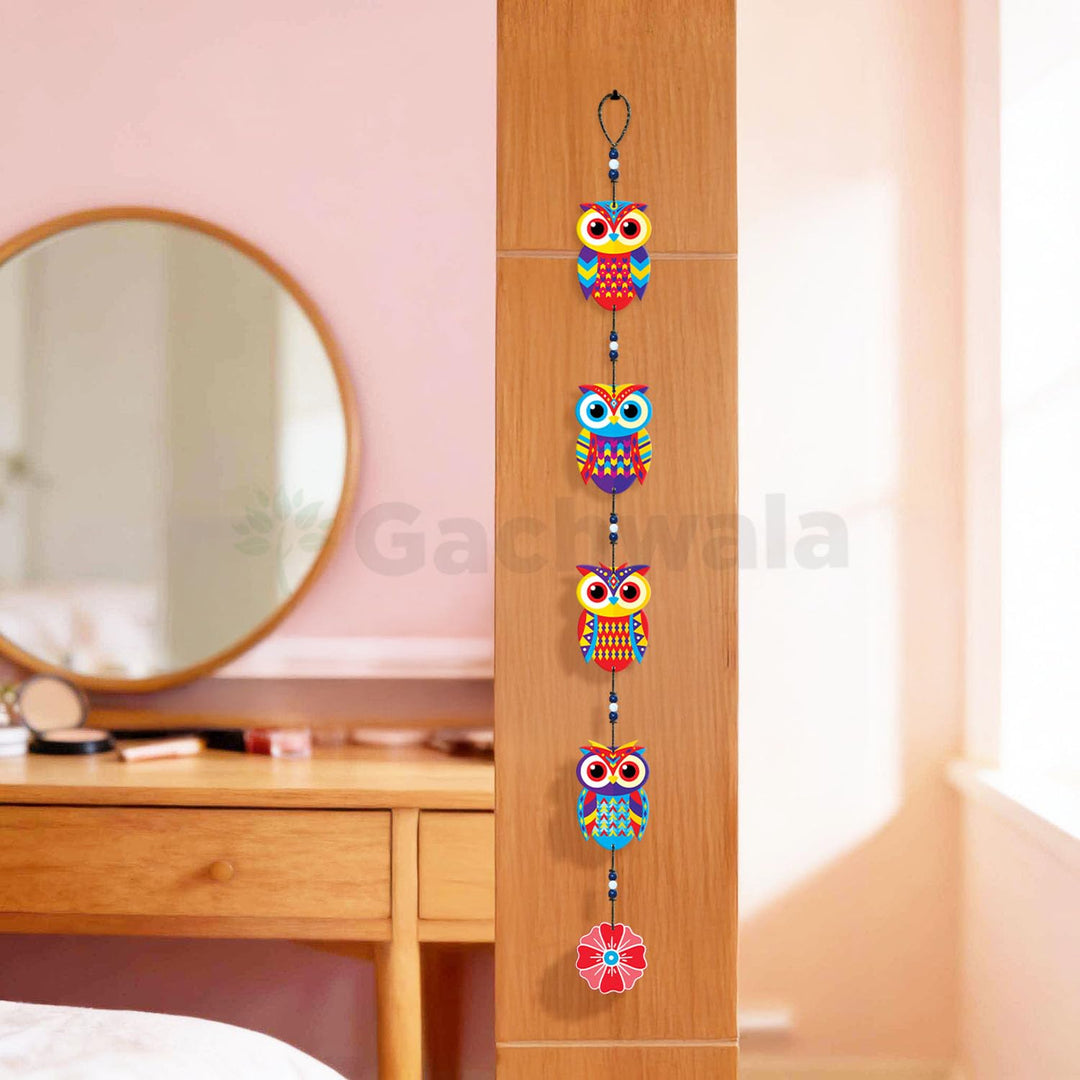 Handcrafted Wooden Owl Wall Hanging for Home &amp; Entrance | Multicolor Decorative Hanging for Living Room, Balcony, Door &amp; Festive Décor (Evil Eye)