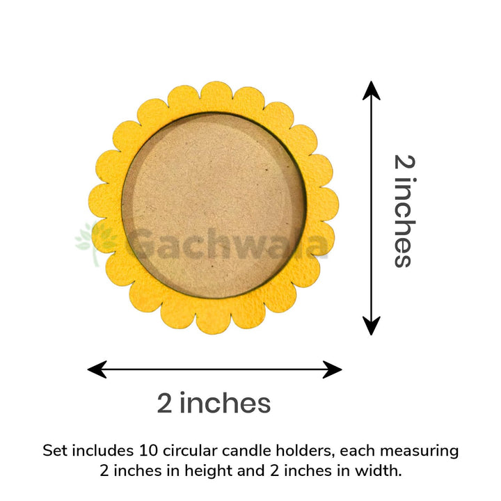 Wooden Floral Tea Light Candle Holders &amp; Decorative Diya Stands – Set of 10 | Premium Wooden Tealight Holders for Diwali, Christmas, Puja, Home &amp; Party Decoration