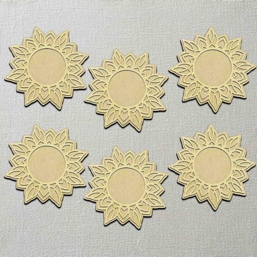 3D Wooden Floral Handicraft Tea Light Candle Holders | Decorative Set for Diwali, Christmas &amp; Festive Home Décor | Handcrafted 3D Tea Light Holders for Living Room &amp; Table Decoration (Style 2)