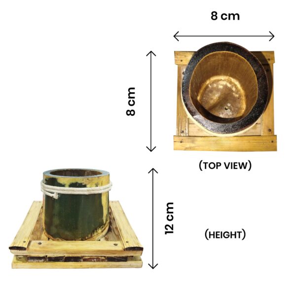 Bamboo Nest Planter (B21) – Eco-Friendly Decorative Pot | Natural Bamboo | Ideal for Indoor Plants; Succulents; Tabletop Décor; Home &amp; Office Use (Approx 12cm Height) (Plant Not Included)