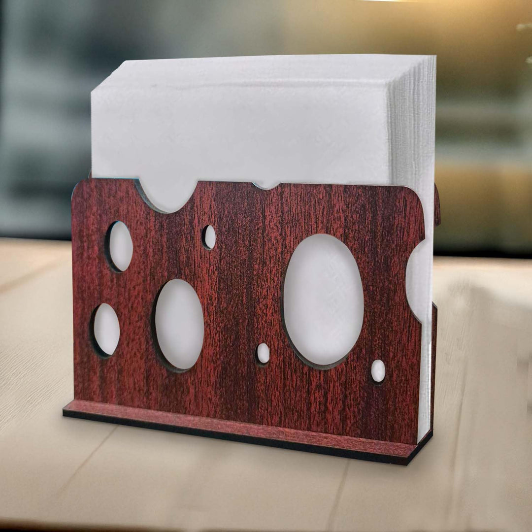 Compact Wooden Tissue Holder – Handcrafted Napkin Organizer for Dining Table &amp; Kitchen (Approx. 5.5 x 3.8 x 2 Inches) – Elegant Natural Wood Tissue Paper Stand
