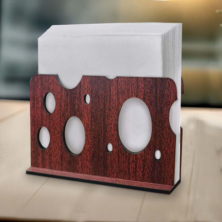 Compact Wooden Tissue Holder – Handcrafted Napkin Organizer for Dining Table &amp; Kitchen (Approx. 5.5 x 3.8 x 2 Inches) – Elegant Natural Wood Tissue Paper Stand