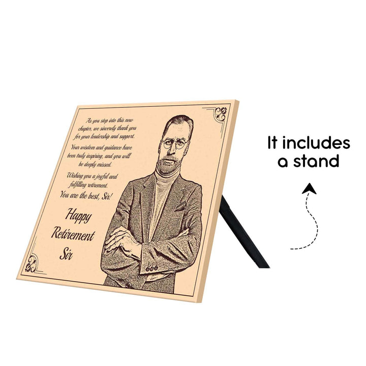 Customized Wooden Photo Frame – Engraved Retirement Gift for Father, Mother, Boss, or Teacher – Personalized Keepsake for Farewell, Appreciation, and Memory Display