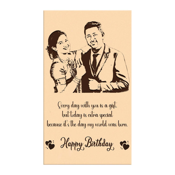 Personalized Wooden Photo Frame for Couple – Engraved Birthday Gift for Husband or Wife | Custom Photo Frame with Name, Message &amp; Picture | Romantic Wooden Frame for Couples