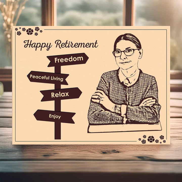 Personalized Wooden Photo Frame | Custom Engraved Memory Frame | Retirement Keepsake Gift for Mother, Boss, Teacher | Farewell Present | Unique Wooden Picture Frame