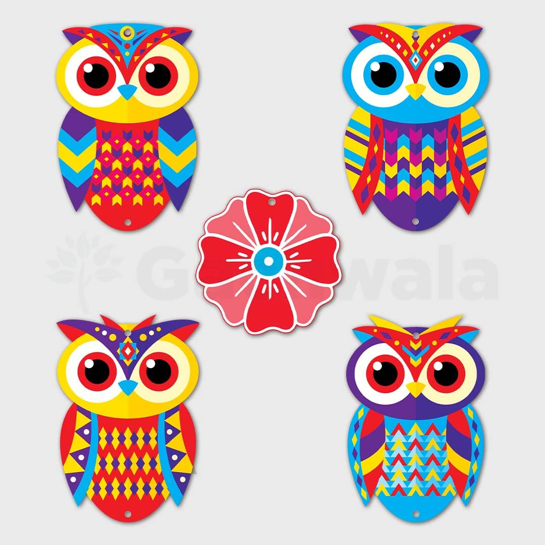 Handcrafted Wooden Owl Wall Hanging for Home &amp; Entrance | Multicolor Decorative Hanging for Living Room, Balcony, Door &amp; Festive Décor (Evil Eye)