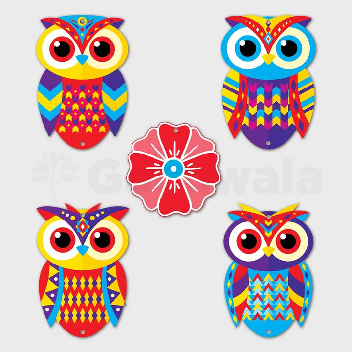 Handcrafted Wooden Owl Wall Hanging for Home &amp; Entrance | Multicolor Decorative Hanging for Living Room, Balcony, Door &amp; Festive Décor (Evil Eye)