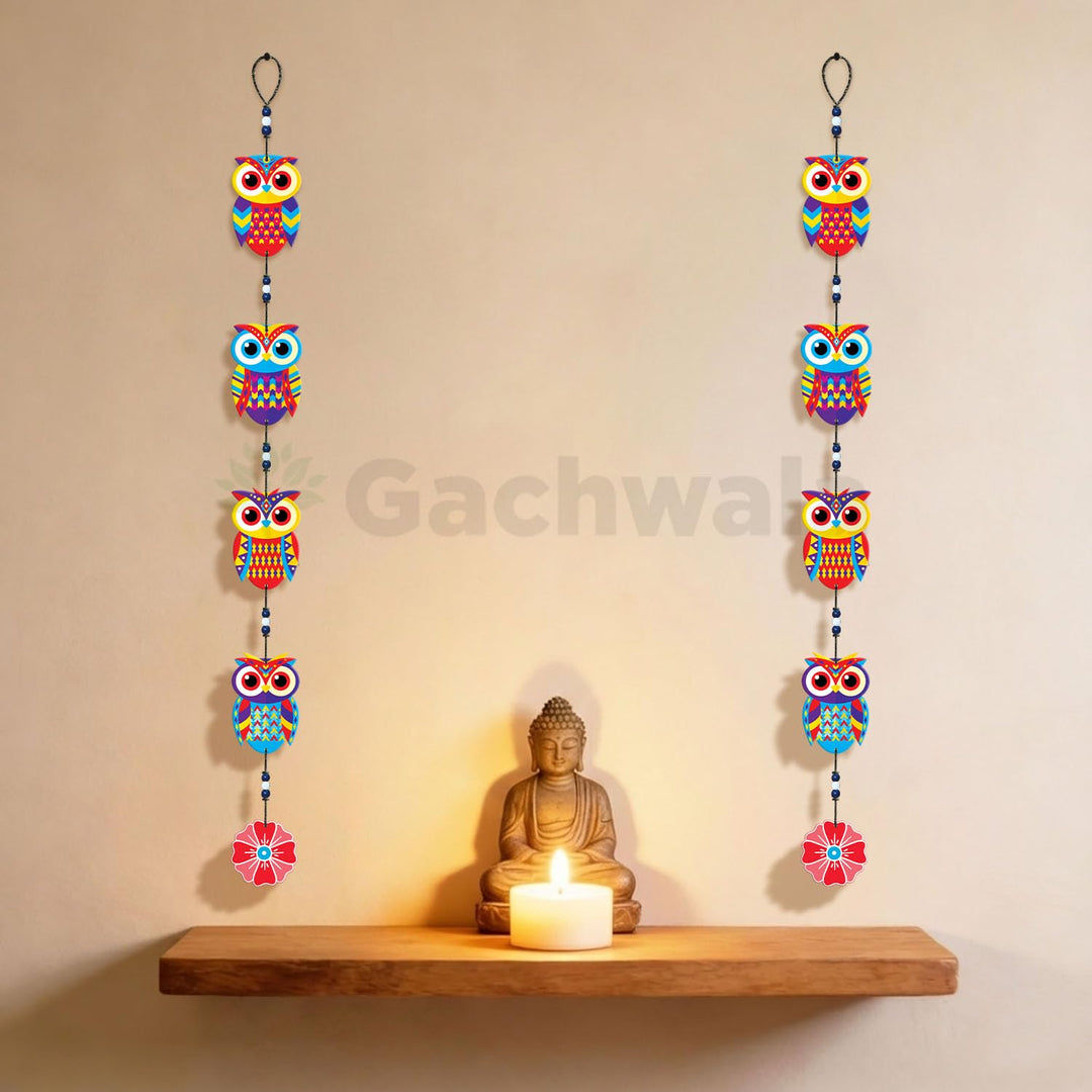 Handcrafted Wooden Owl Wall Hanging for Home &amp; Entrance | Multicolor Decorative Hanging for Living Room, Balcony, Door &amp; Festive Décor (Evil Eye)