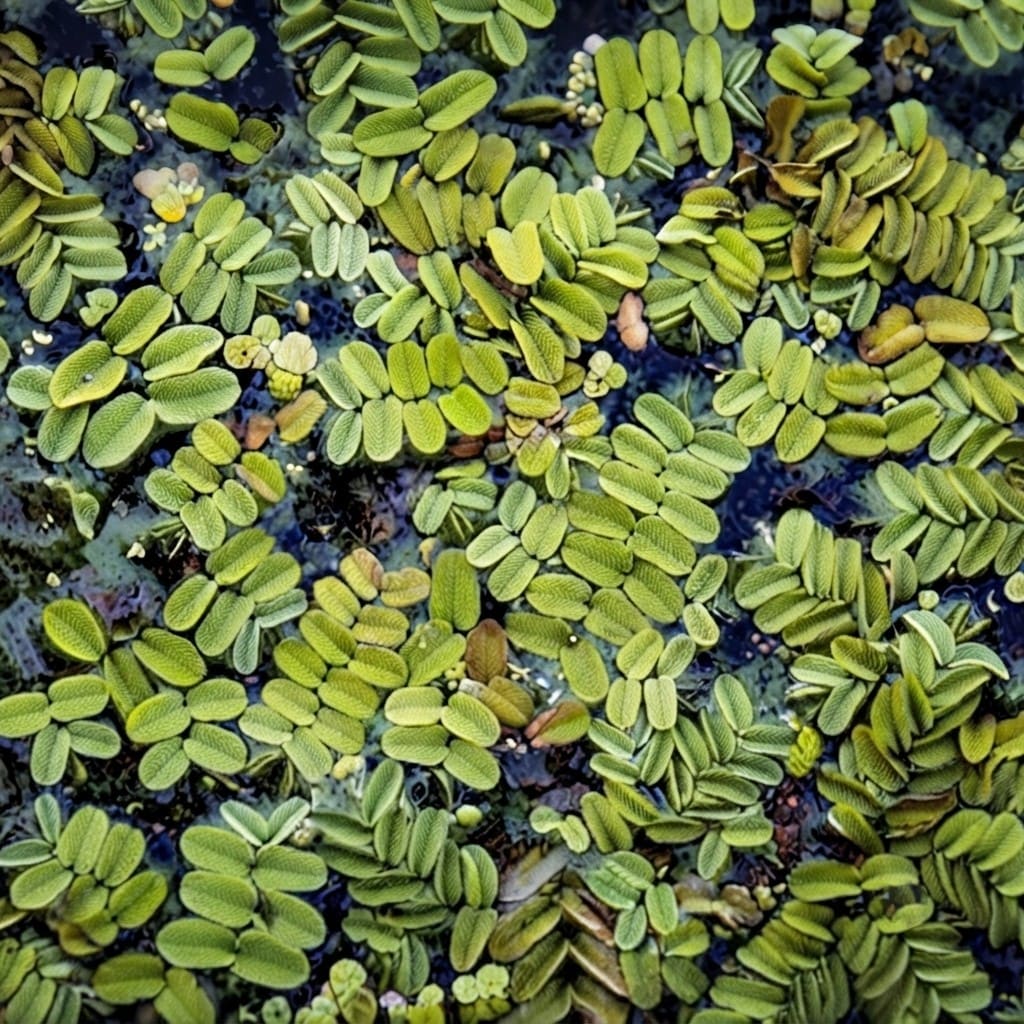 Watermoss (Salvinia natans) (Set of 2) Live Aquatic Plants Rare Plant - Water moss Live Plant for Pond / Aquarium- Healthy Live Plant | Floating Watermoss