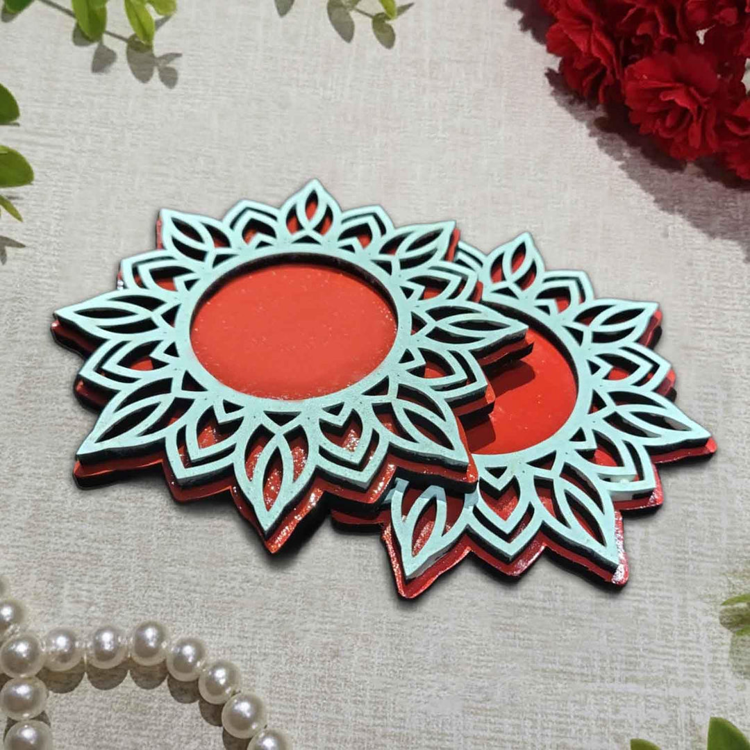 Wooden Floral Tea Light Candle Holders &amp; Diya Stands | Decorative Candle Holders for Diwali, Christmas &amp; Festive Home Decor