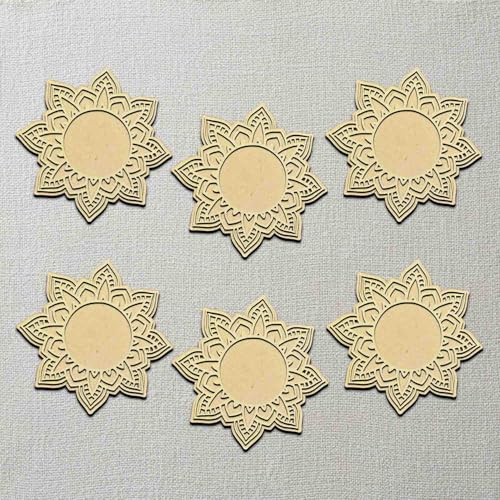 3D Wooden Floral Handicraft Tea Light Candle Holders | Decorative Set for Diwali, Christmas &amp; Festive Home Décor | Handcrafted 3D Tea Light Holders for Living Room &amp; Table Decoration (Style 3)