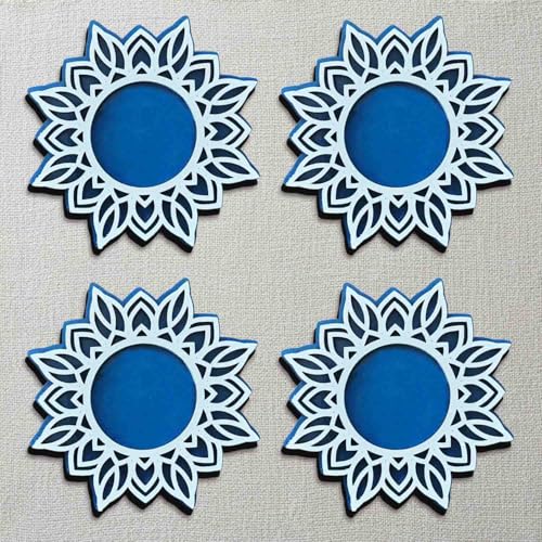 Wooden Floral Tea Light Candle Holders &amp; Diya Stands | Decorative Candle Holders for Diwali, Christmas &amp; Festive Home Decor