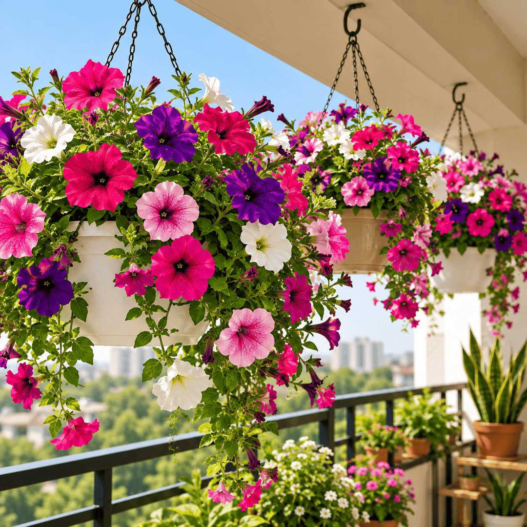 Petunia Seeds – 50 Seeds for Growing Colourful Petunia Flowers at Home, Pots, Balcony &amp; Garden