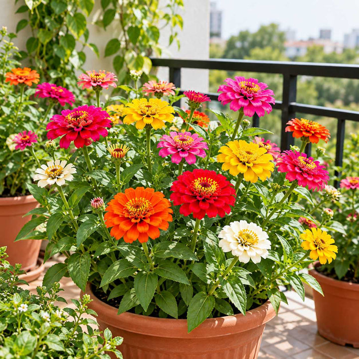 Zinnia Seeds – 50 Seeds for Growing Colourful Zinnia Flowers at Home, Pots, Containers &amp; Garden