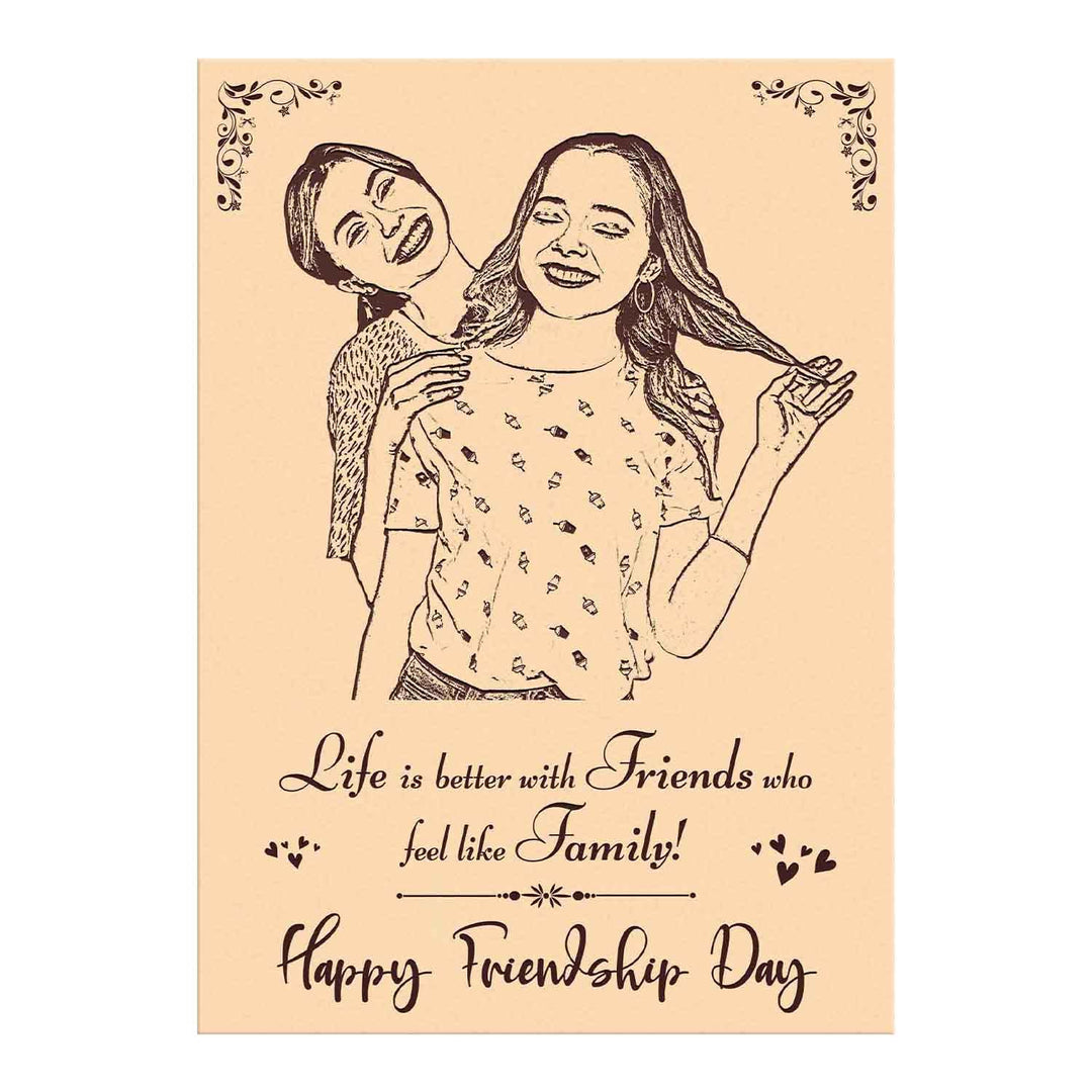 Customized Engraved Wooden Photo Frame | Perfect Friendship Day Gift | Personalized Wooden Frame for Friends | Unique Friendship Keepsake | Buy Wooden Photo Frame