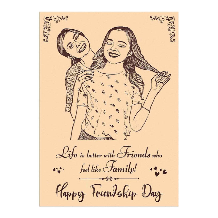 Customized Engraved Wooden Photo Frame | Perfect Friendship Day Gift | Personalized Wooden Frame for Friends | Unique Friendship Keepsake | Buy Wooden Photo Frame