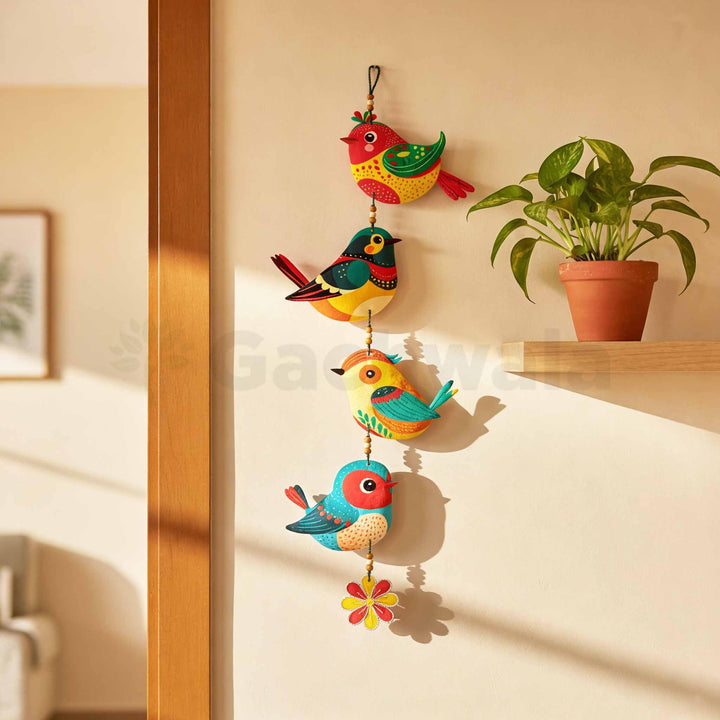 Handcrafted Colorful Bird Wall Hanging for Living Room &amp; Entrance | Wooden Hanging Decoration for Home, Balcony &amp; Diwali Décor | Decorative Wall Decor Gift Item (Design 1 Green)