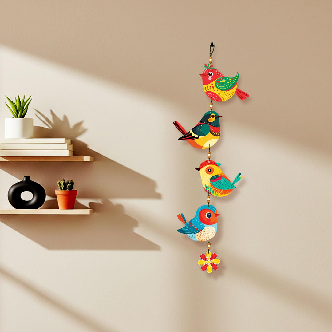 Handcrafted Colorful Bird Wall Hanging for Living Room &amp; Entrance | Wooden Hanging Decoration for Home, Balcony &amp; Diwali Décor | Decorative Wall Decor Gift Item (Design 1 Green)