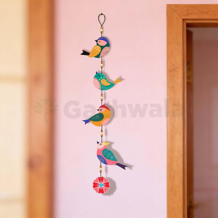 Handcrafted Colorful Bird Wall Hanging for Living Room &amp; Entrance | Wooden Hanging Decoration for Home, Balcony &amp; Diwali Décor | Decorative Wall Decor Gift Item (Design 5)