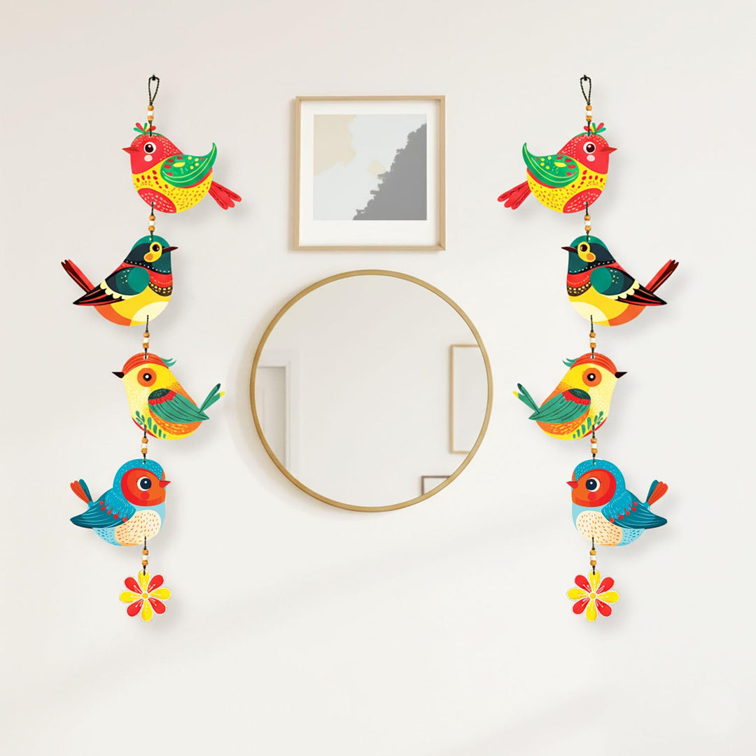 Handcrafted Colorful Bird Wall Hanging for Living Room &amp; Entrance | Wooden Hanging Decoration for Home, Balcony &amp; Diwali Décor | Decorative Wall Decor Gift Item (Design 1 Green)