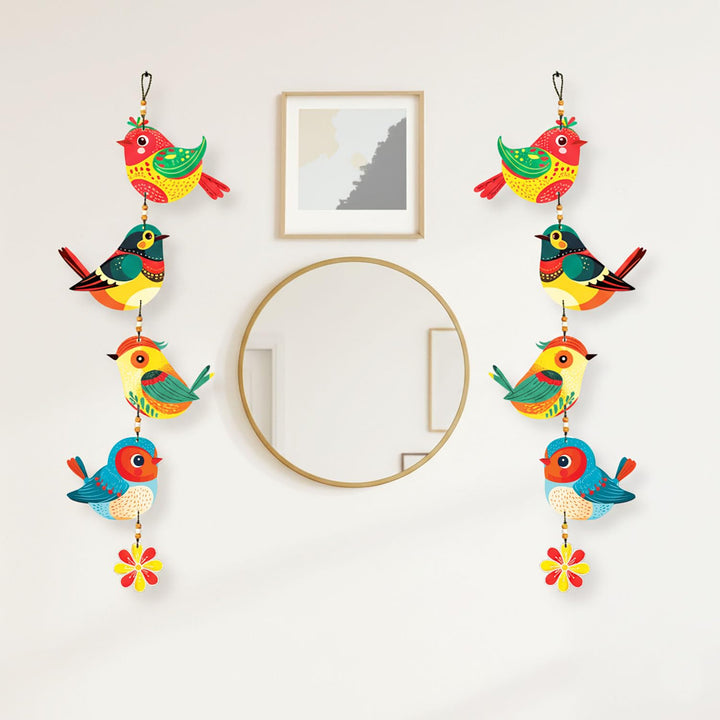 Handcrafted Colorful Bird Wall Hanging for Living Room &amp; Entrance | Wooden Hanging Decoration for Home, Balcony &amp; Diwali Décor | Decorative Wall Decor Gift Item (Design 1 Green)