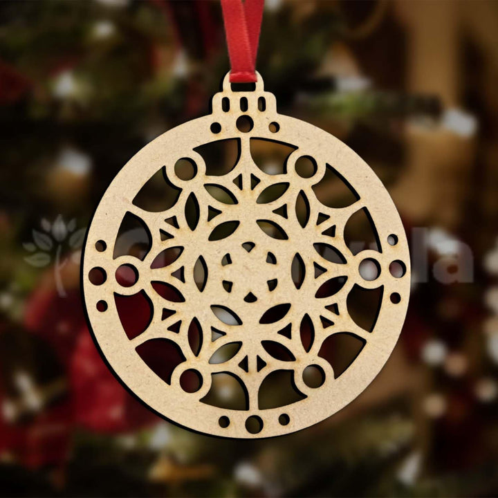 Set of 15 Raw Wooden Christmas Décor Pieces (Without Base) | Snowflake, Gingerbread, Bell, Candy Cane &amp; Christmas Charm Ornaments | Handcrafted Hanging &amp; Tree Decoration for Home &amp; Church