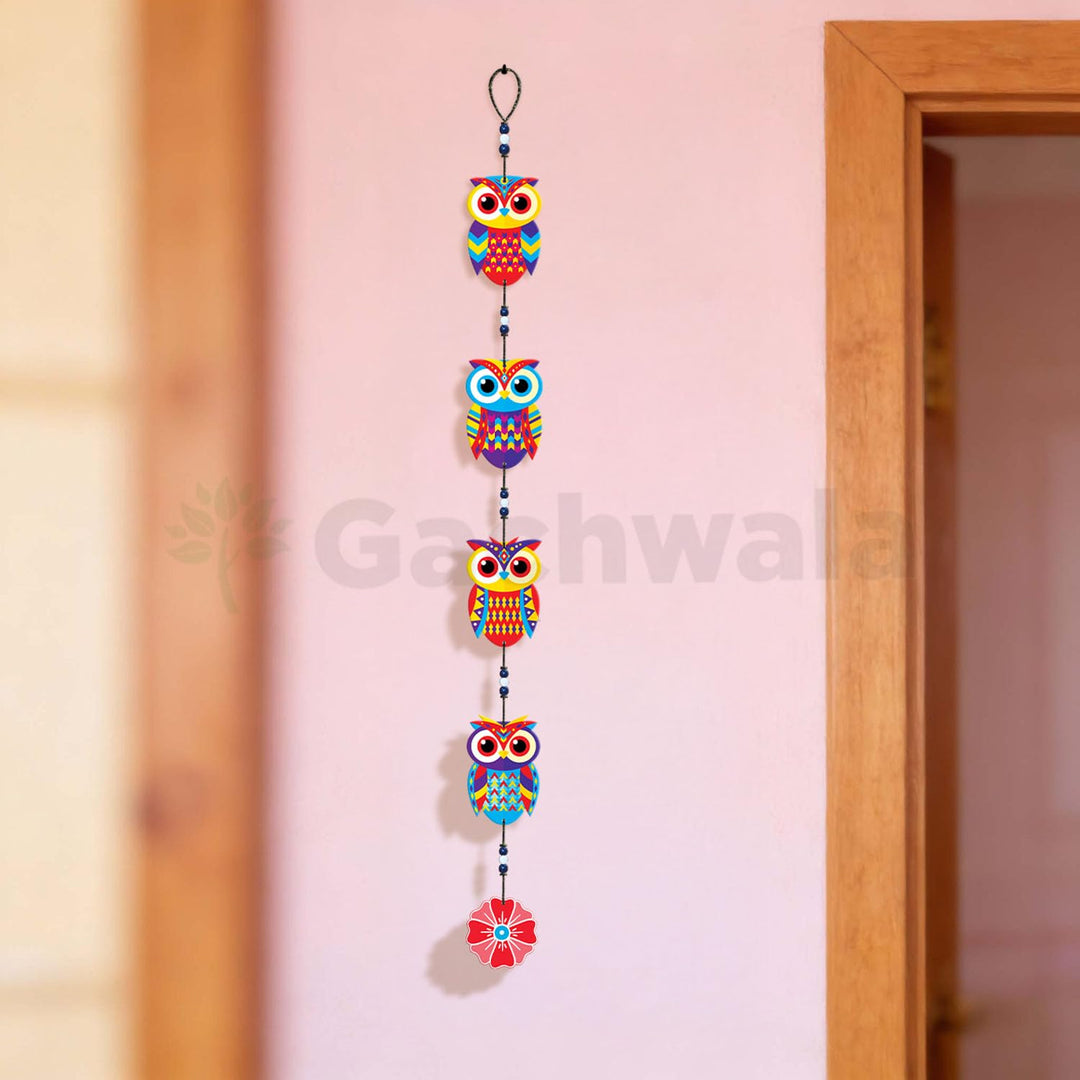 Handcrafted Wooden Owl Wall Hanging for Home &amp; Entrance | Multicolor Decorative Hanging for Living Room, Balcony, Door &amp; Festive Décor (Evil Eye)