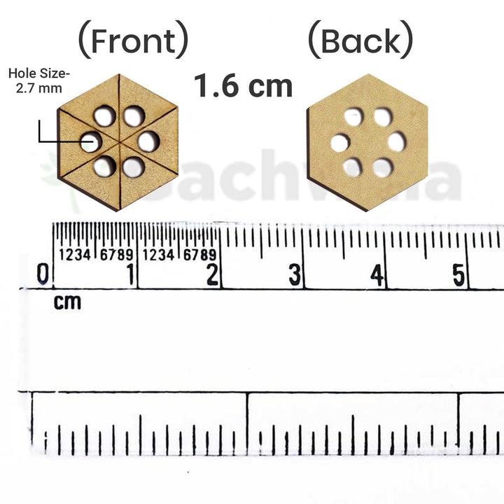 50 Pieces Wooden Buttons for Clothes | Natural Round Wooden Shirt Buttons for Men &amp; Women | Ideal for Kurtas, Kurtis, Sewing, Crafts &amp; Embroidery (Design 4 Hexagon)