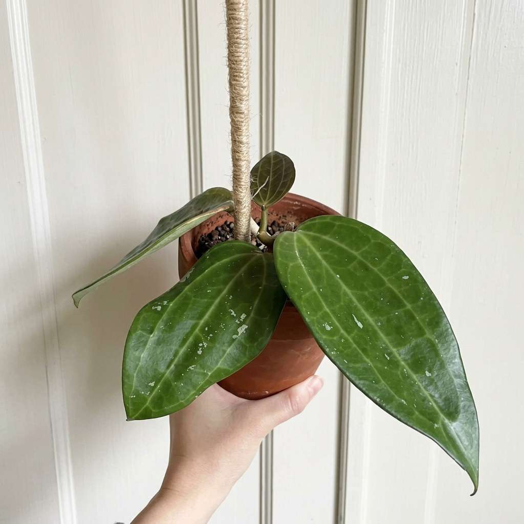 Hoya Macrophylla Live Plant, Snow Queen, Albomarginata Wax Plant, 1 Healthy Live Plant with Pot