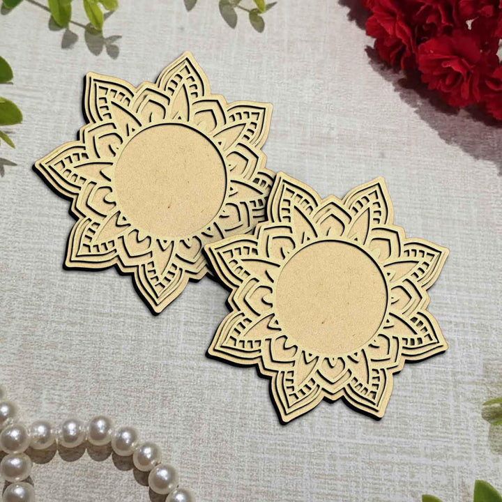 3D Wooden Floral Handicraft Tea Light Candle Holders | Decorative Set for Diwali, Christmas &amp; Festive Home Décor | Handcrafted 3D Tea Light Holders for Living Room &amp; Table Decoration (Style 3)