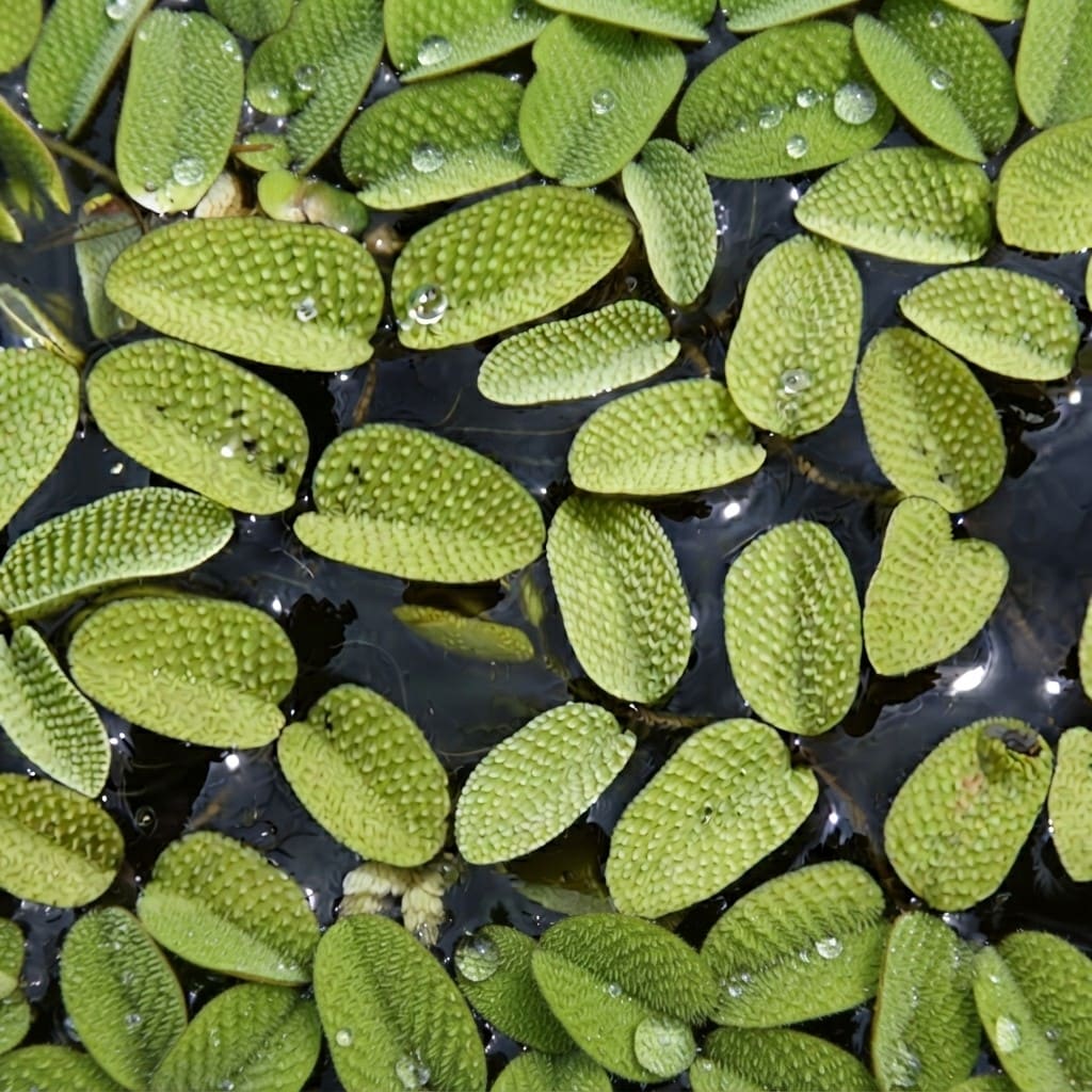 Watermoss (Salvinia natans) (Set of 2) Live Aquatic Plants Rare Plant - Water moss Live Plant for Pond / Aquarium- Healthy Live Plant | Floating Watermoss