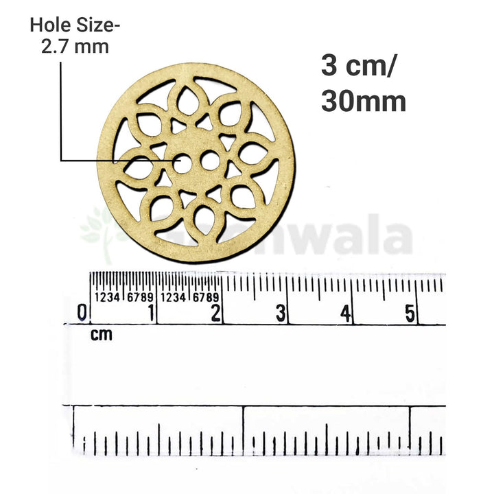 32 Pieces Round Wooden Buttons for Sewing | Natural Design Wooden Buttons | Stitchable Buttons for Kurtas, Craft, Embroidery &amp; DIY Projects (Mandala-2-Hole-Btn-32)