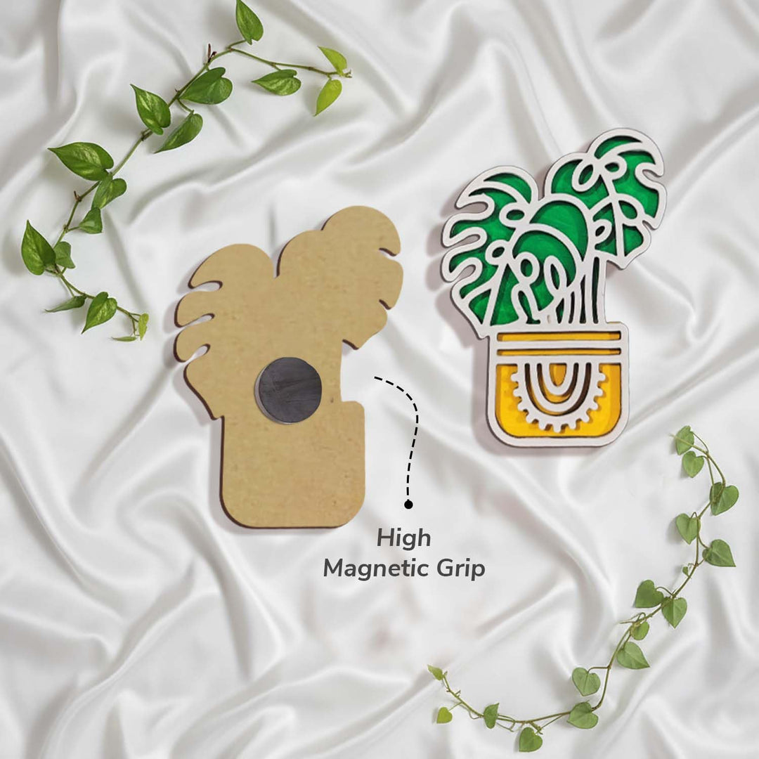 All Plants Mix Fridge Magnet Pack of 4 | Mini Decorative Plant Magnets for Kitchen, Refrigerator &amp; Home Decor | Botanical Gift for Plant Lovers