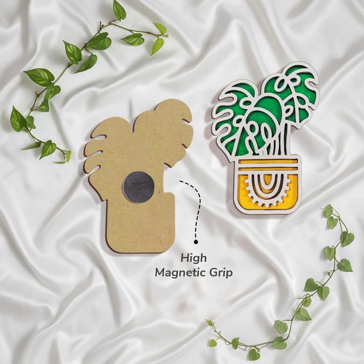 All Plants Mix Fridge Magnet Pack of 4 | Mini Decorative Plant Magnets for Kitchen, Refrigerator &amp; Home Decor | Botanical Gift for Plant Lovers