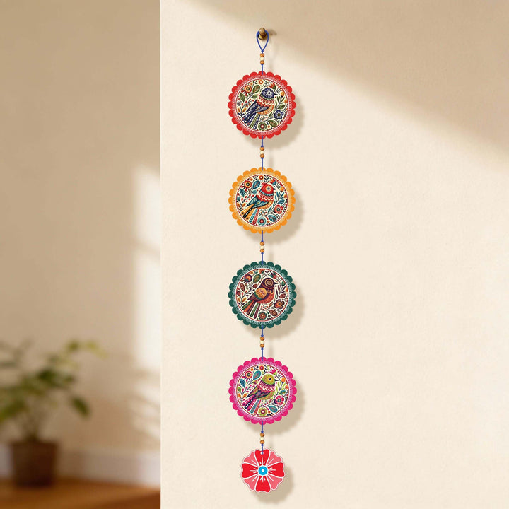 Handcrafted Colorful Bird Wall Hanging for Living Room &amp; Entrance | Wooden Hanging Decoration for Home, Balcony &amp; Diwali Décor | Decorative Wall Decor Gift Item (Design 3)