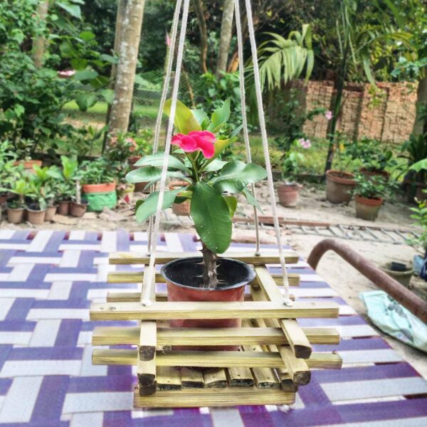 Bamboo Hanging Garden Planter (B20) – Handwoven Plant Basket for Indoor &amp; Outdoor Use | Eco-Friendly Wall Planter for Home, Balcony &amp; Garden Decor