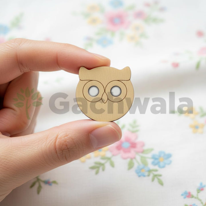 50 Pieces Natural Wooden Buttons for Clothes | Eco-Friendly Sewing Buttons for Shirts, Kurtas, Kurtis, Crafts &amp; DIY Projects (WiseOwl-2-Hole-Btn-50)