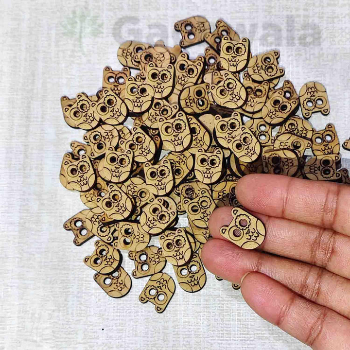 50 Pieces Wooden Buttons for Clothes | Natural Round Wooden Shirt Buttons for Men &amp; Women | Ideal for Kurtas, Kurtis, Sewing, Crafts &amp; Embroidery (Design 5 Owl)