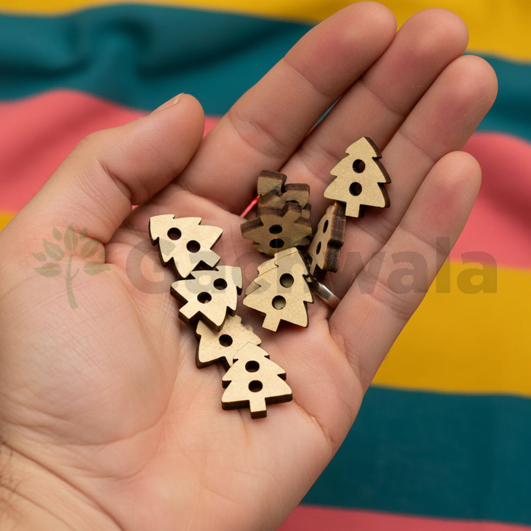 50 Pieces Natural Wooden Buttons for Clothes | Eco-Friendly Sewing Buttons for Shirts, Kurtas, Kurtis, Crafts &amp; DIY Projects (Tree-2-Hole-Btn-50)