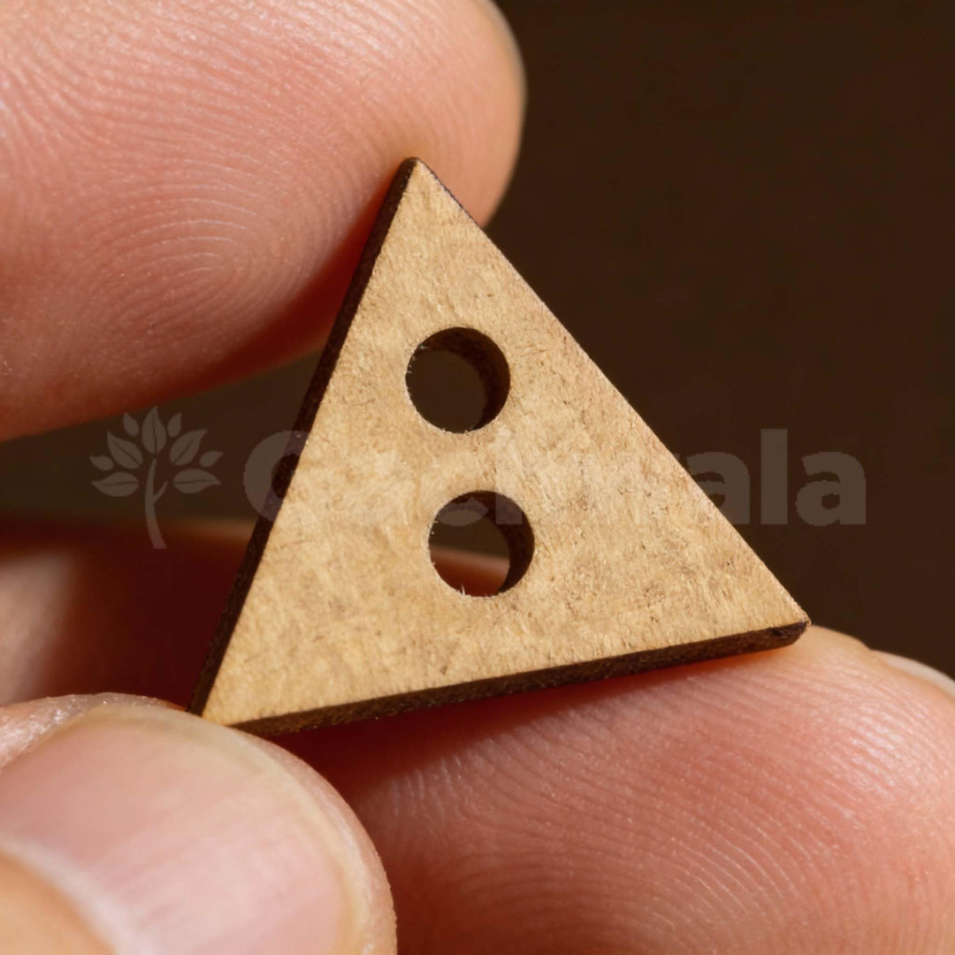 50 Pieces Wooden Buttons for Clothes | Natural Round Wooden Shirt Buttons for Men &amp; Women | Ideal for Kurtas, Kurtis, Sewing, Crafts &amp; Embroidery (Design 11 Triangle)