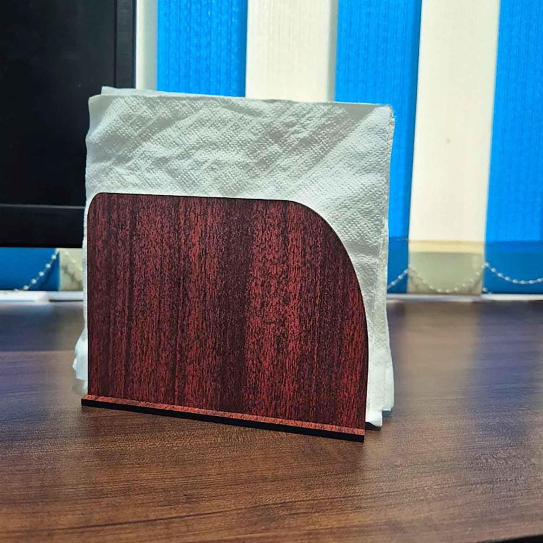 Wooden Tissue Organizer – Compact Napkin Holder for Dining Table, Kitchen Counters &amp; Workspaces | Durable Wood Stand for Everyday Use (Approx Size: 5.5 x 4 x 2.3 Inch)