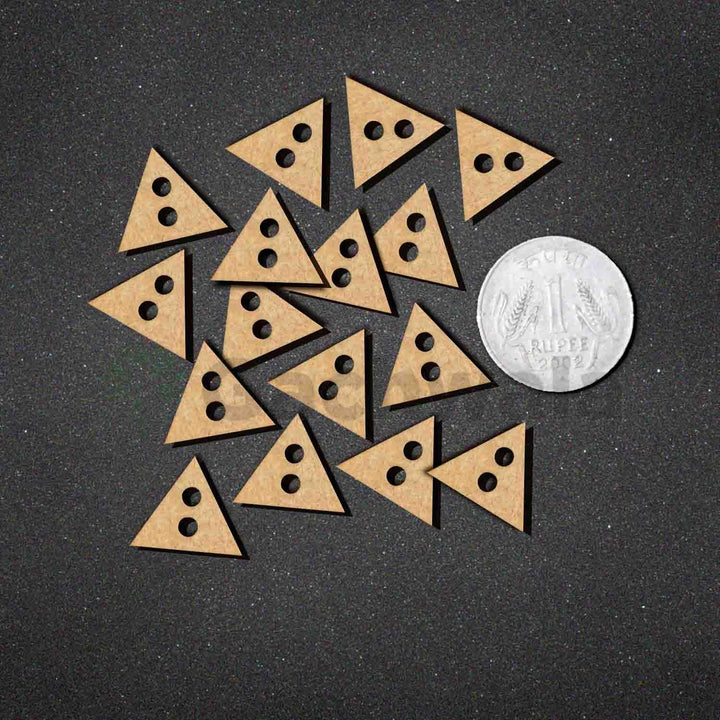 50 Pieces Wooden Buttons for Clothes | Natural Round Wooden Shirt Buttons for Men &amp; Women | Ideal for Kurtas, Kurtis, Sewing, Crafts &amp; Embroidery (Design 11 Triangle)